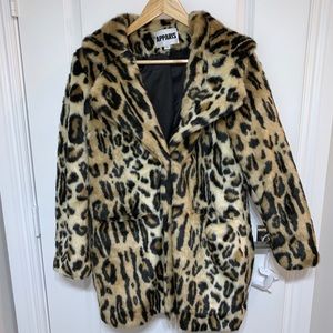apparis margot leopard coat